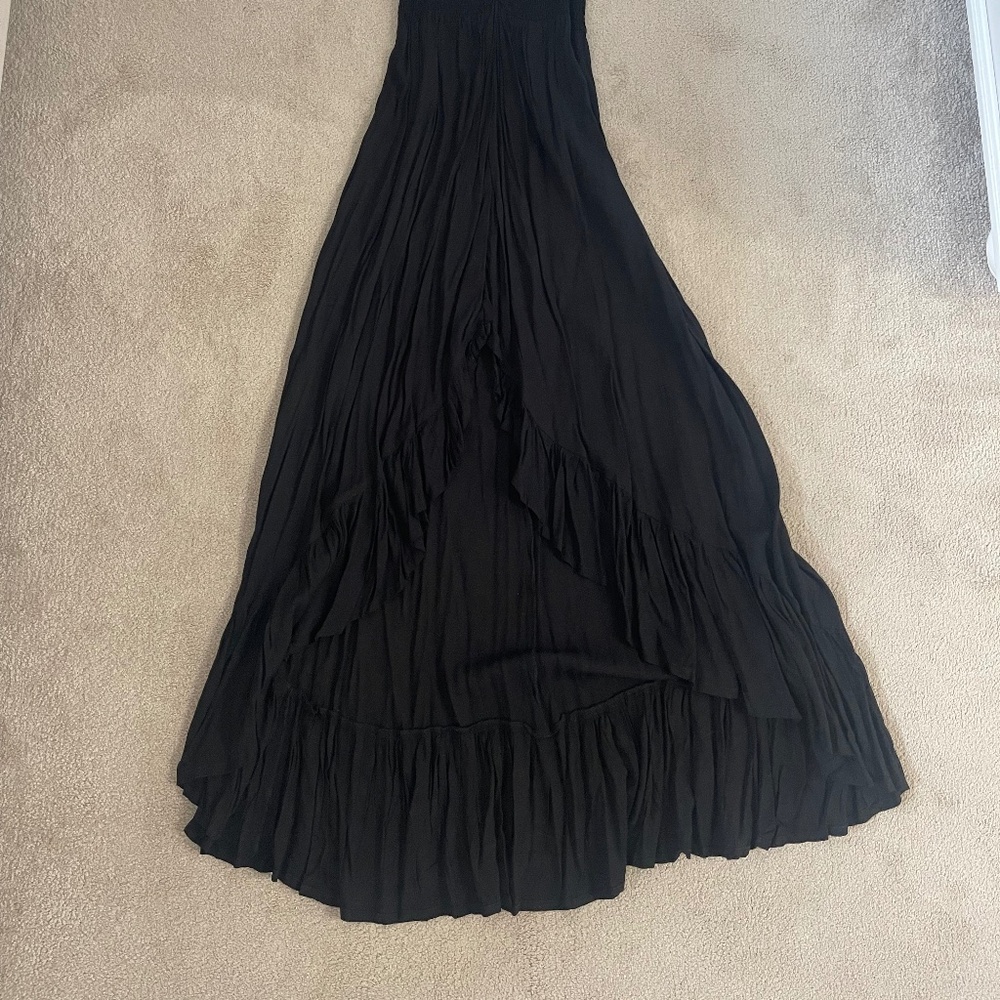 Black Maxi With Flutter Sleeves And Smocked Bodice - image 8